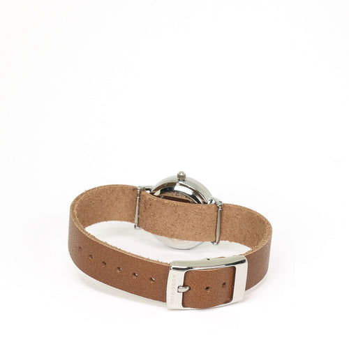 Leather Women’s Watch — Brown and white — 26 mm