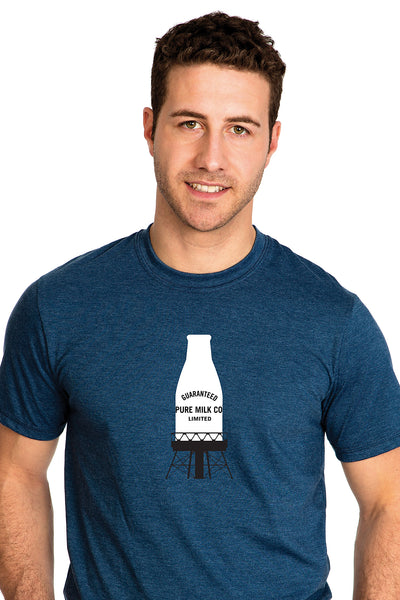 T-shirt for Mens with Guaranteed Pure Milk bottle bouteille T-shirt Blue Bleu in Montreal, Quebec