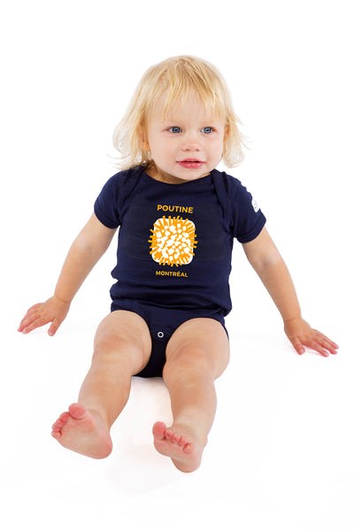 Baby Poutine Onesie Onepiece Montreal MTL Bebe Cadeau Gift souvenir idea idee Quebec