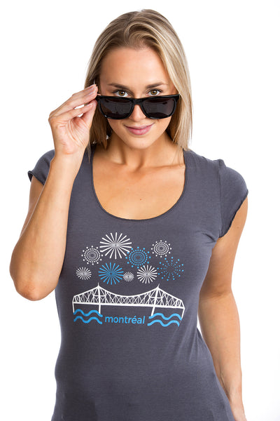 Pont Jacques Cartier Tshirt Montreal pour femme bambou bamboo