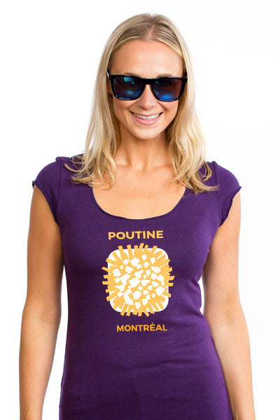 Women Poutine T-shirt Femme Quebec Canada Montreal