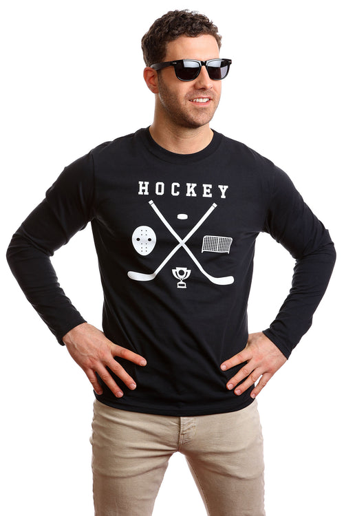 T-shirt Hockey manches longues pour hommes — Coton bio