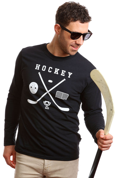 Langärmliges Hockey-T-Shirt für Herren – Bio-Baumwolle