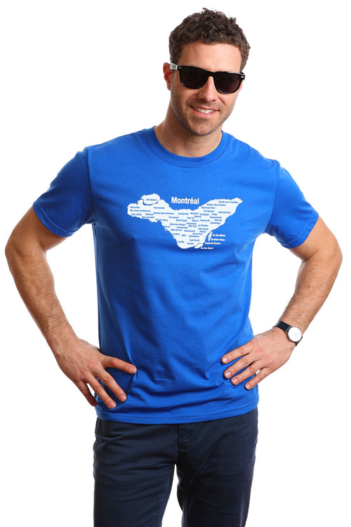 Herren-T-Shirt mit Karte der Insel Montreal – Bio-Baumwolle
