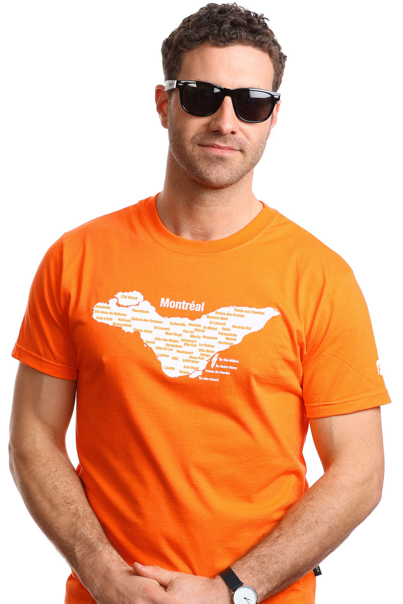 Herren-T-Shirt mit Karte der Insel Montreal – Bio-Baumwolle