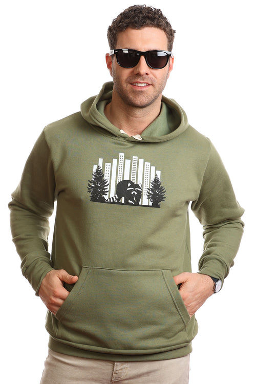 Kangourou (hoodie) Raton laveur pour hommes — Coton ouaté — Coton bio