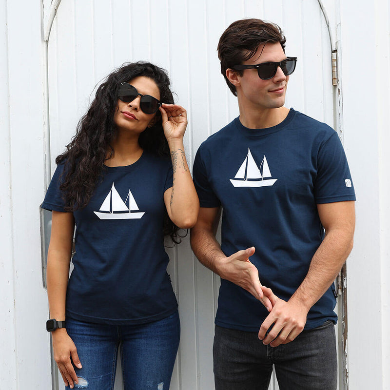 Womens Organic Sailing Boat T-shirt. From PLB Design, Made in Canada