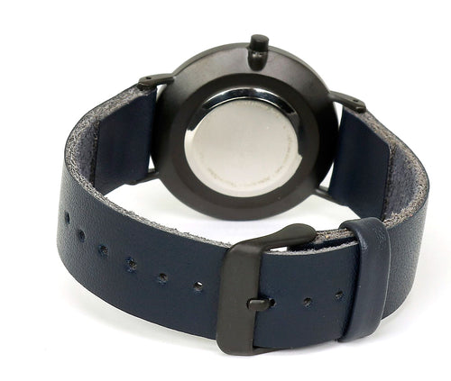 Leather Men’s Watch in Navy and White