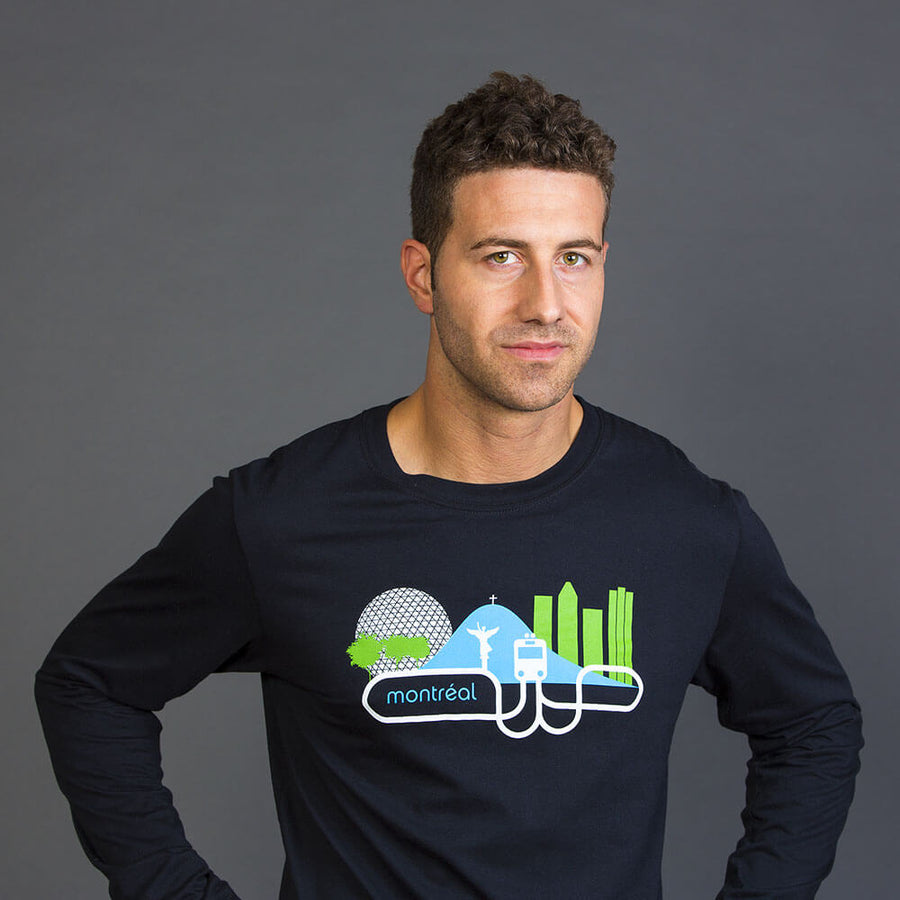 T-shirt Montréal manches longues pour hommes Coton bio – PLB Design