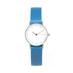 Reloj de cuero para mujer — Azul y blanco — 26mm