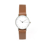 Reloj de cuero para mujer — Cafe y blanco — 26mm