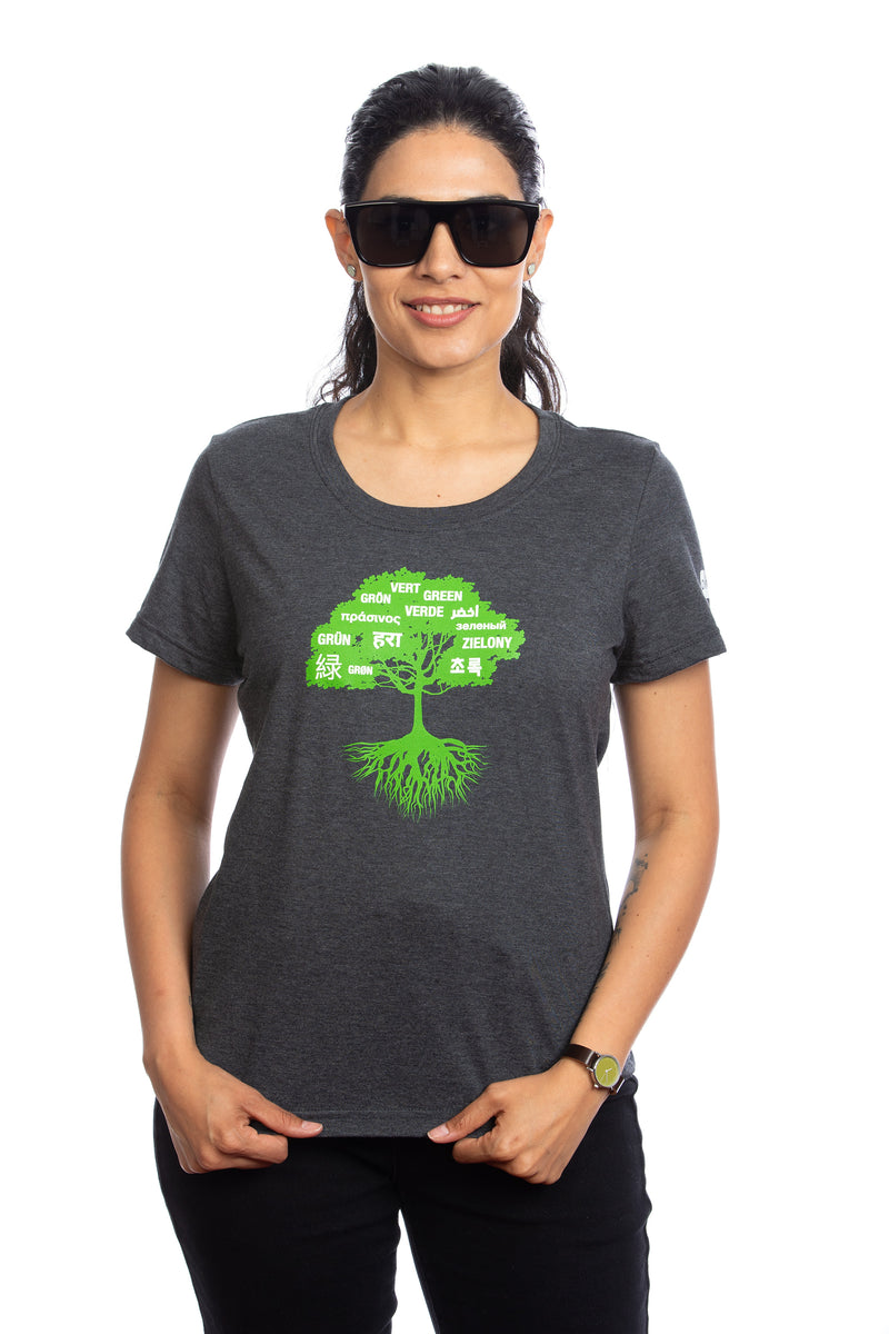Grünes Baum-T-Shirt für Frauen – Bio-Baumwolle