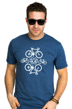 Bicycle marin chiné  t-shirt canada organic cyclist cycliste quebec designer quebecois