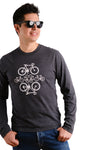 mens long sleeve tshirt gray gris bicycles velo