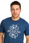 Bicycles Velo T-shirt Tshirt Tee Homme Mens Blue Bicycle bixi