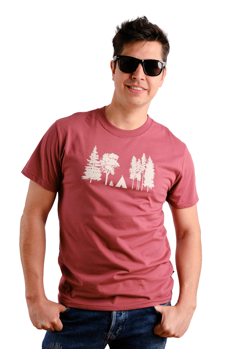 Herren-Camping-T-Shirt — Bio-Baumwolle