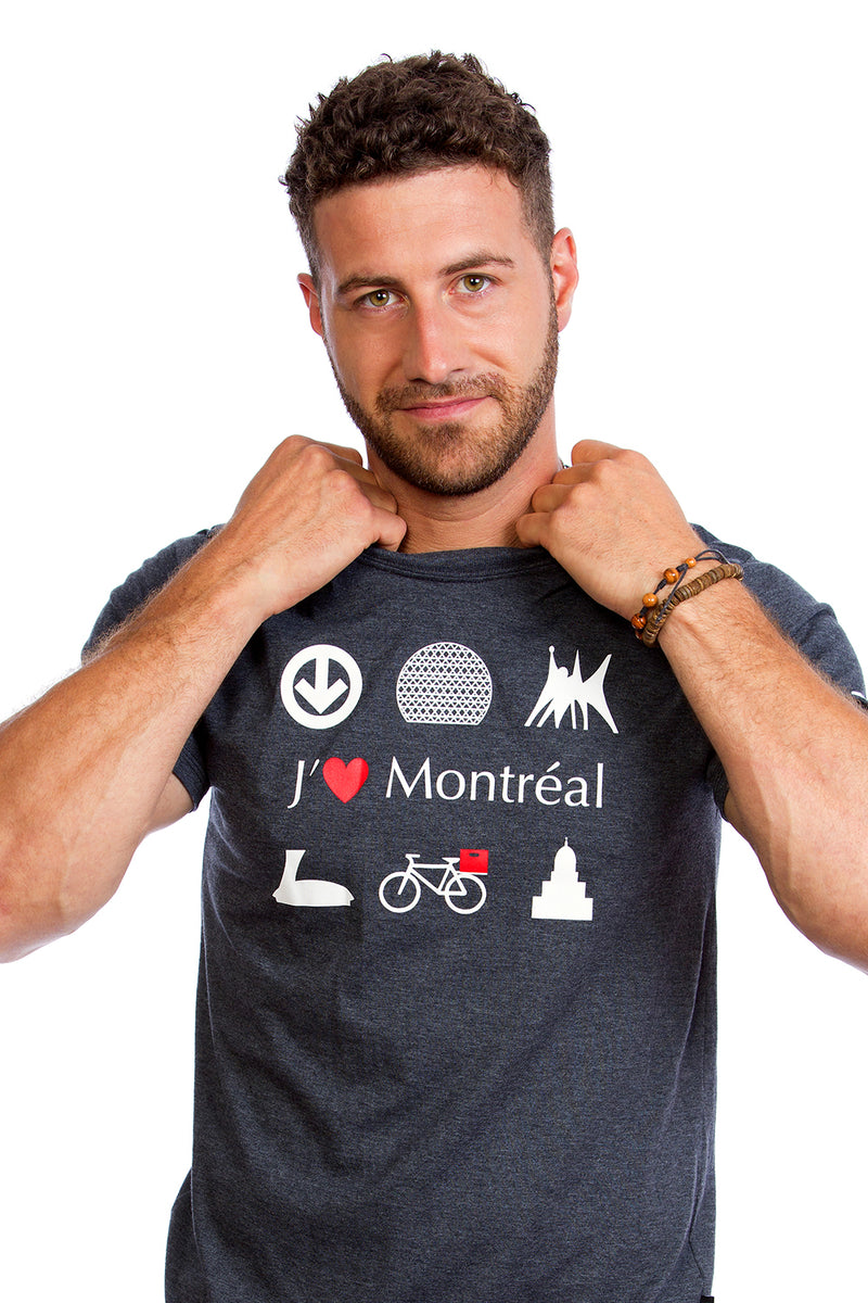 “I Love Montreal” Mens T-shirt. Made in MTL by PLB Design, Canada