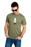 Mens Guaranteed Pure Milk bottle T-shirt Kaki Green Army bouteille