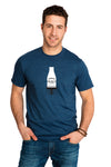 T-shirt for Mens with Guaranteed Pure Milk bottle bouteille T-shirt Blue Bleu in Montreal, Quebec