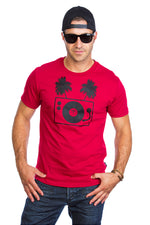 Table tournante turntable palm tree T-shirt DJ