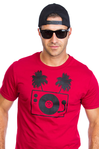 Tropical Table tournante turntable palm tree T-shirt DJ