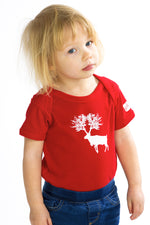 Caribou Baby Onesie Cotton Adorable Red One-piece rouge