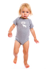 PLB Caribou Baby Onesie Gray shower Gift idea Girl Design Cool Canada