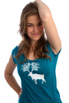 Caribou teal Bamboo T-shirt from PLB Design