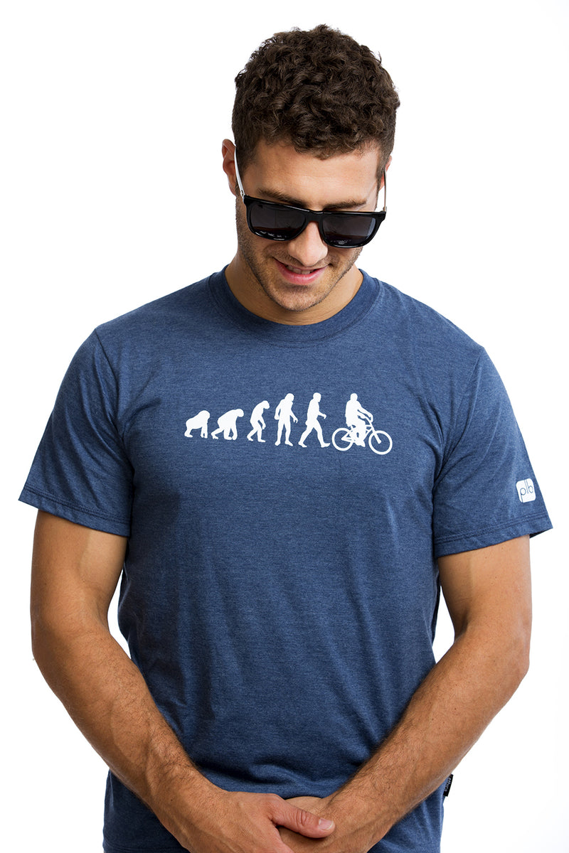 Mens Evolution T-shirt Organic Cotton PLB Bicycle Made in Montreal, Canada | Evolucion