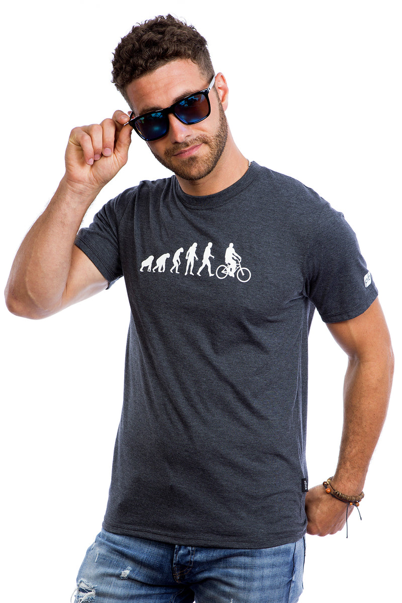 Mens Evolution T-shirt Organic Cotton PLB Bicycle Made in Montreal, Canada | Evolucion