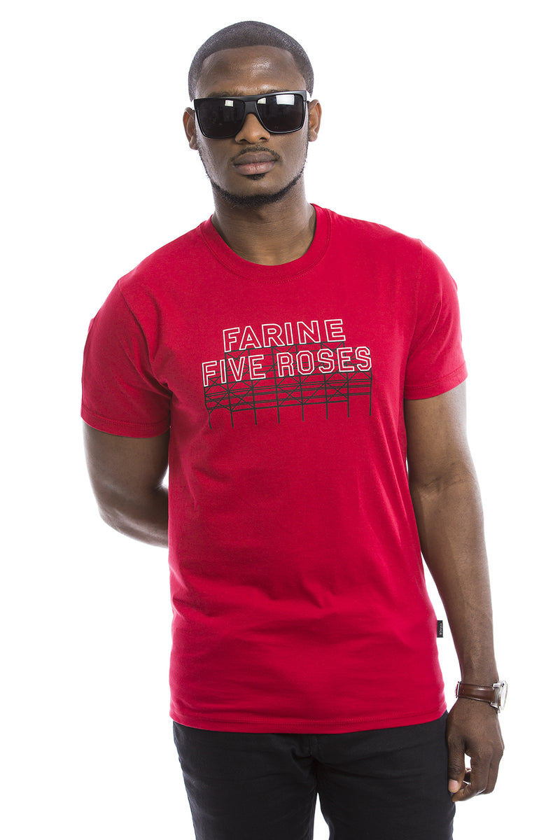PLB Mens Farine Five Roses T-shirt - Rouge - Organic - Montreal - Canada
