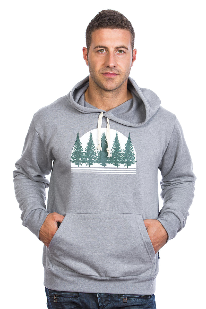 Sudadera con capucha Bosque boreal para hombre — Algodón orgánico