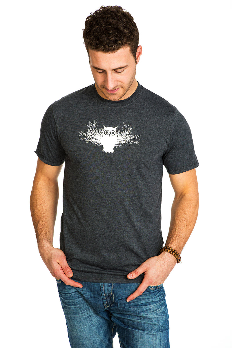 Eulen-T-Shirt für Herren — Bio-Baumwolle