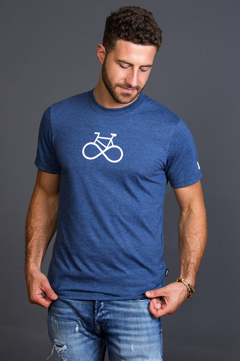 ‘Life Cycle 2.0’ Bicycle Mens T-shirt. Organic and made in MTL – PLB Design