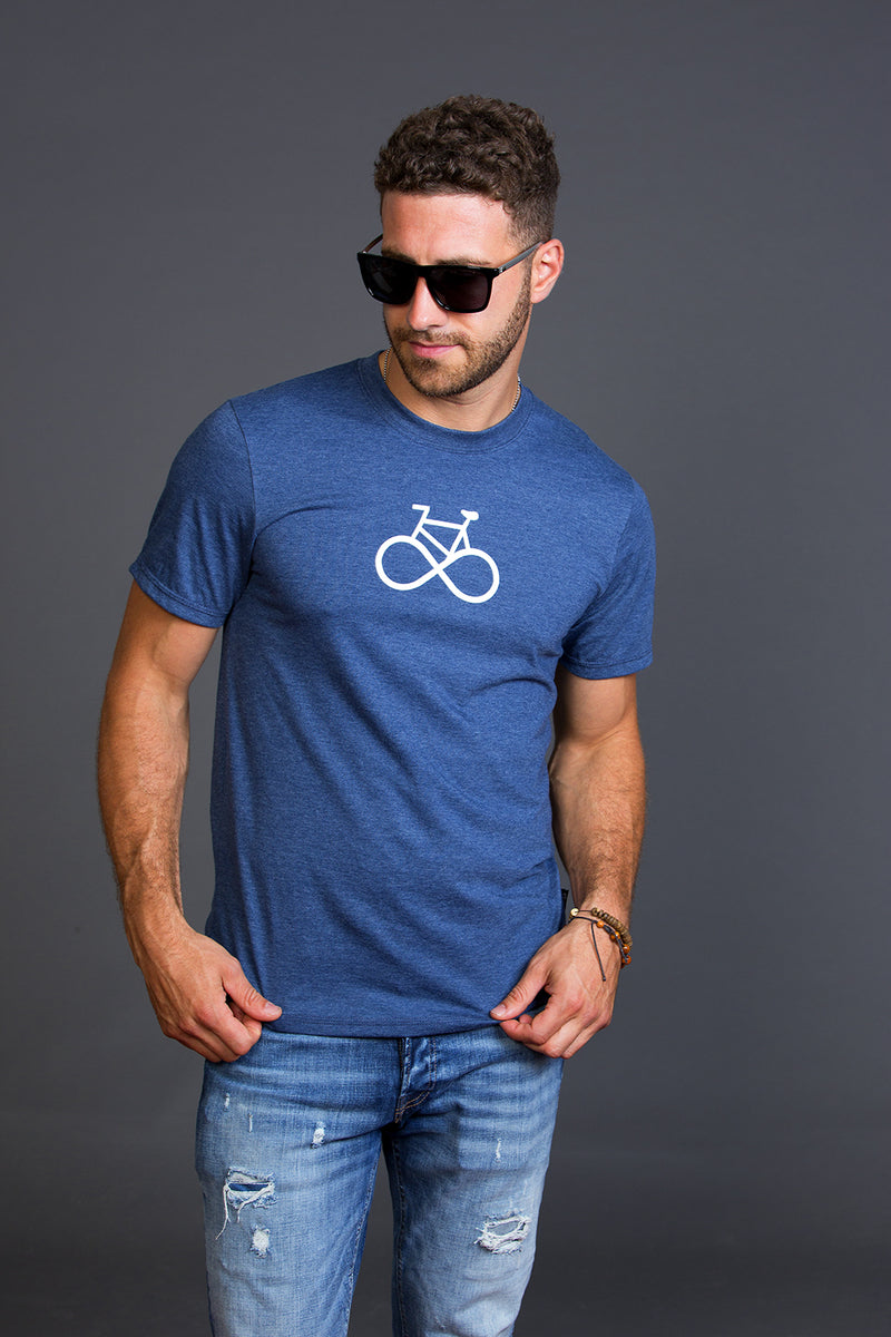 playera bici infinidad bicicleta Symbol T-shirt Bleu Blue PLB Design Organic Local