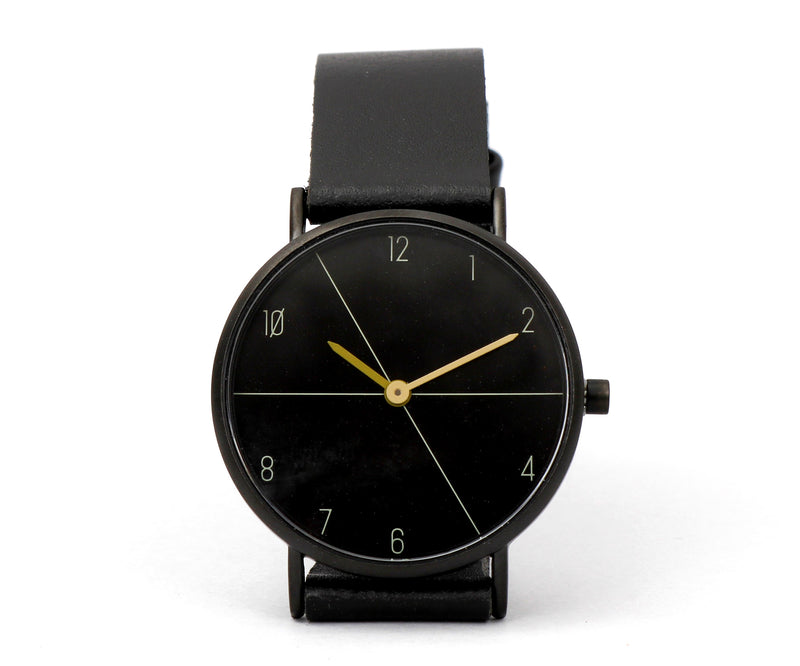 montre watch reloj black men noir cuir