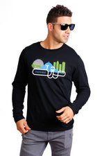 Our Long sleeve Montreal black T-shirt made in Canada with Organic Cotton