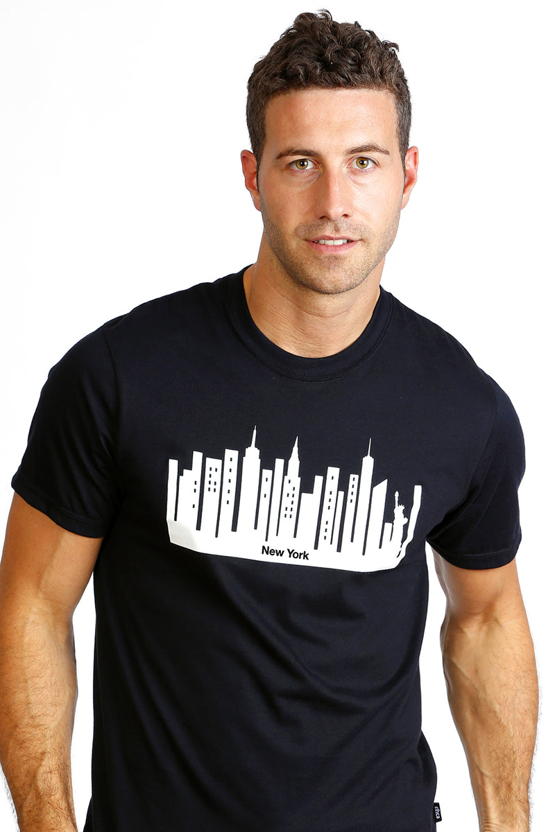T- shirt Mens New York City T-shirt Organic cotton black white