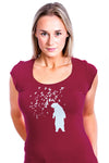 Bear T-shirt Woman Women Burgundy PLB Design Ours