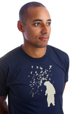 Bear T-shirt Organic Cotton Made in Canada - bleu marine