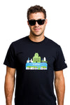 Ville de Quebec T-shirt homme noir Quebec City QC Canada Organic cotton Chateau Frontenac