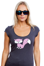 nature wildlife montreal Renard Fox T-shirt femme bambou bamboo shirt cute funny