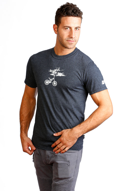 Tree Cycle T-shirt PLB bicycle velo bici gray organic men cute arbre bike