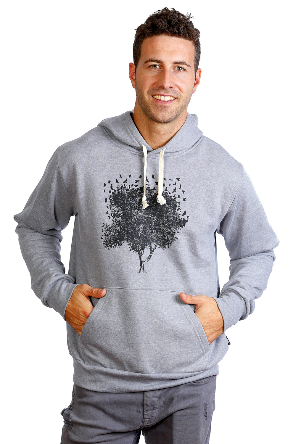 Tree of life Hoodies Made in Canada Unisex. Pale Gray. PLB Design